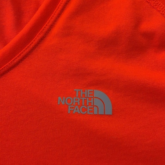 Women's The North Face Orange V-Neck Base Shirt Short Sleeve Size XL EUC #7590 - Picture 4 of 5
